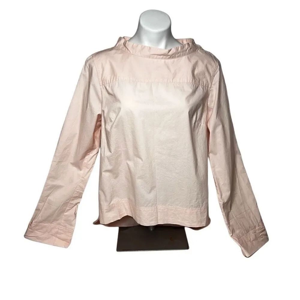 J. Crew NWOT pink long sleeve funnel neck cotton blouse size 12T
